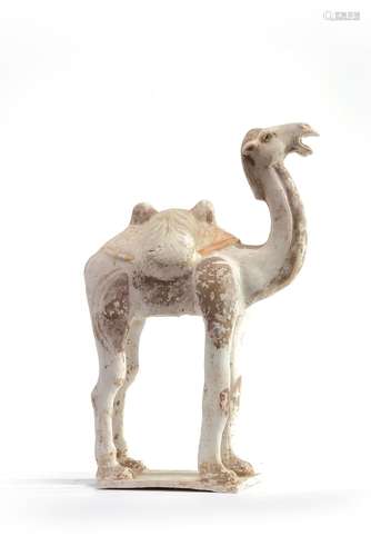 A Chinese painted pottery figure of a camel