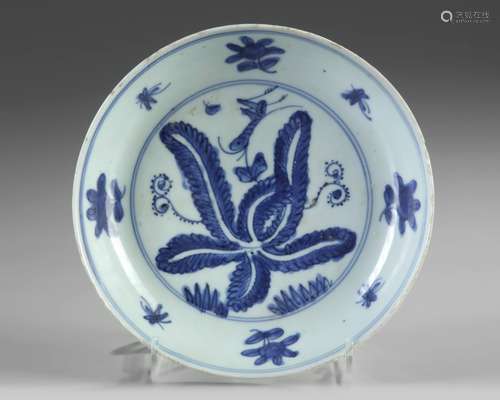 A Chinese blue and white dish