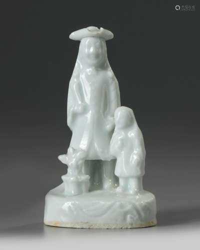 A Chinese Dehua white-glazed figure of a Dutchman