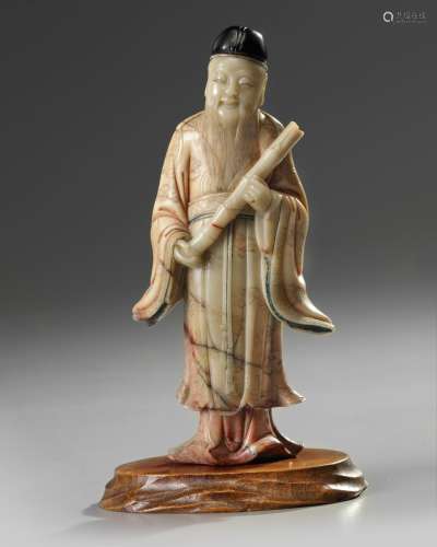 A Chinese soapstone figure of an Immortal