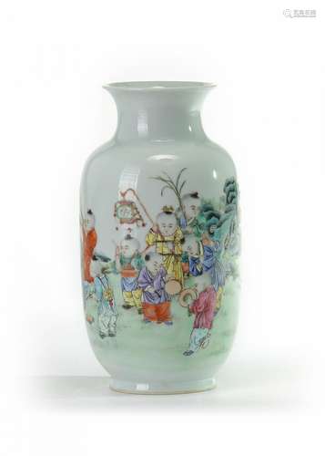 A Chinese famille rose 'boys' vase