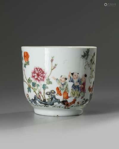 AChinese famille rose 'boys' bowl