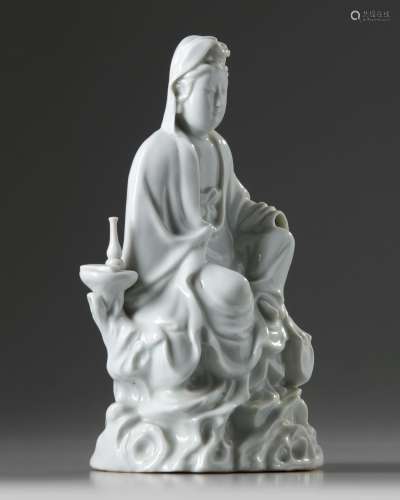 A Chinese Dehua white-glazed seated Guanyin