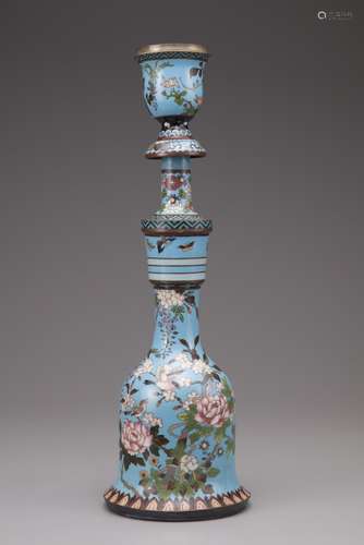 A cloisonne lamp-foot