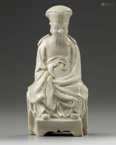 A Chinese Dehua white-glazed figure of the Earth God, Tudi