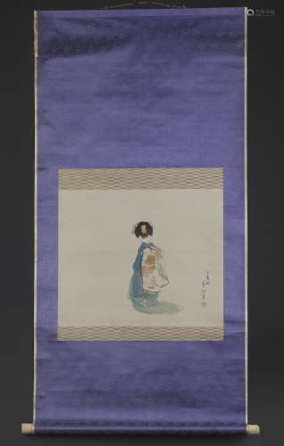 A Painting of Kyoto maiko by Yamaguchi, Ryôshû ?? ?? (1886 - 1966)