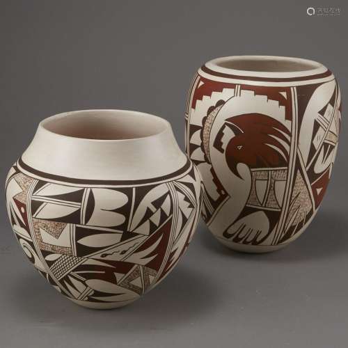 Two Joy Navasie Frog Woman Pottery Vase Bowl