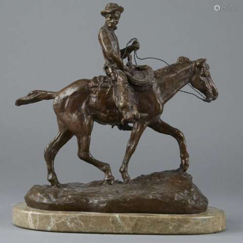 Equestrian Sculpture After Charles Russell
