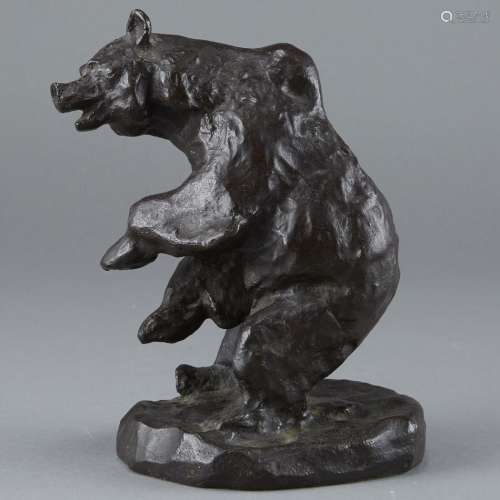 Bronze Bear Sculpture After Charles Russell