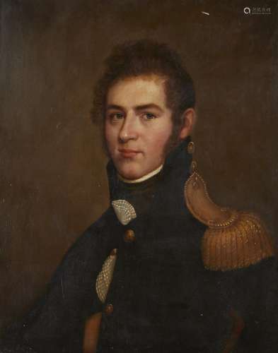 Oil Painting Portrait of Royal Navy Officer 19th Century