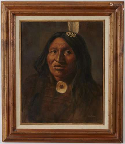 Group of Five Native American Portraits Gray, Kliewer, Lundskow, Keith