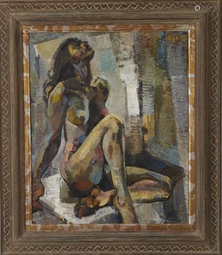 Modernist Oil on Canvas Painting of a Nude