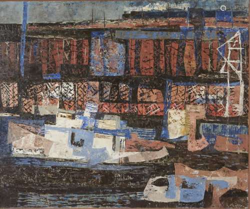 Elof Wedin Abstract Painting Ore Docks