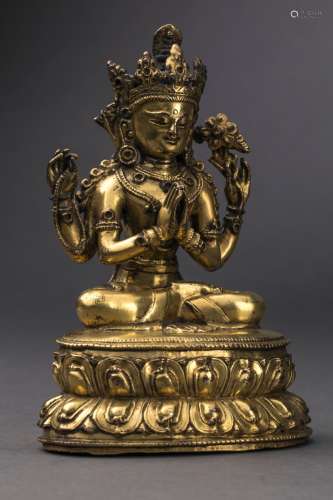 Le Boddhisattva Padma Pani Lokesvara assis en dhya...
