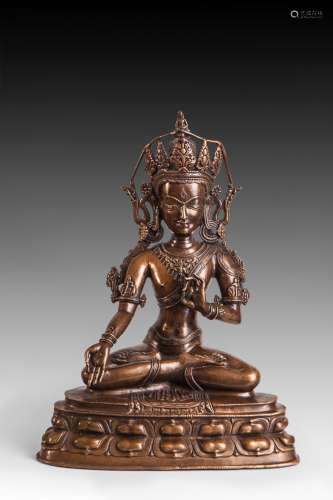 Le Boddhisattva Padma Pani Lokesvara assis en vira...