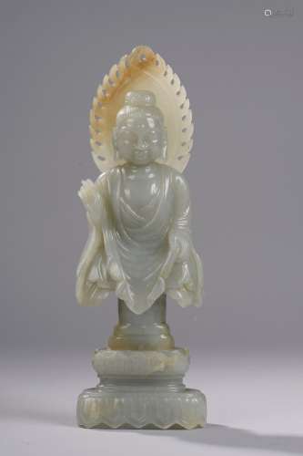 Le Buddha Sakyamuni au visage quadrangulaire et po...