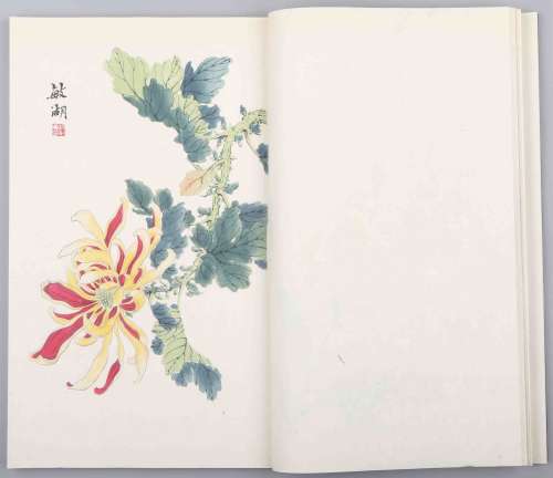 1957 年荣宝斋木版水印 中国画汇编 纸本    1 函 2 册