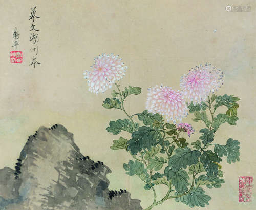 恽寿平（1633～1690） 东篱秋色图 镜心 设色纸本