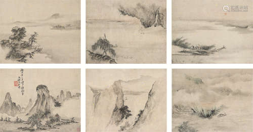 石涛（1642～1707） 丙戌（1706年）作 溪山卧游册 册页 设色纸本