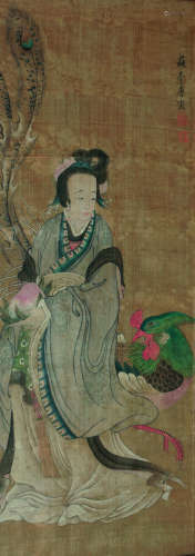 唐寅（1470～1524） 麻姑献寿图 镜心 设色绢本