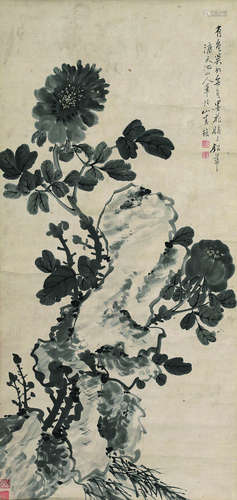 沙馥（1831～1906） 铅华尽洗图 立轴 设色纸本