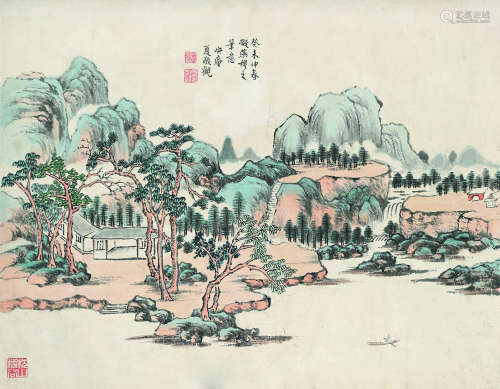 夏敬观（1875～1953） 癸未（1943年）作 晴峦丘壑图 立轴 设色纸本