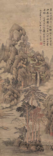 王利亨（1763～1838） 群峰迭嶂图 立轴 设色纸本