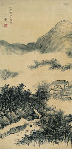 黄易（1744～1802） 水流云在图 立轴 水墨纸本