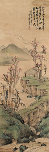 王冶梅（1832～1892） 光绪乙丑(1865年)作 桃源仙境图 立轴 设色绢本