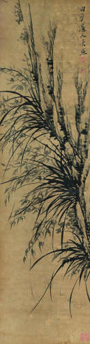 吴照（1755～1811） 空谷幽兰图 立轴 水墨纸本