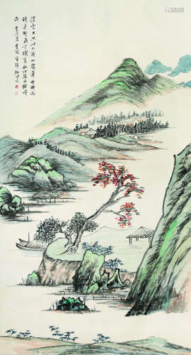 李健（1882～1956） 浮云苍霭图 立轴 设色纸本