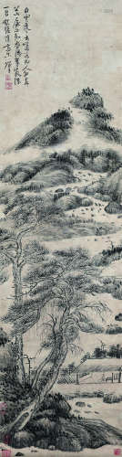 奚冈（1746～1803） 松窗静读图 立轴 水墨纸本