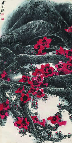 陈永锵（b.1948） 红木棉图 立轴 设色纸本