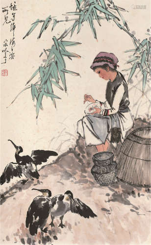 宋吟可（1902～1999） 洱海之滨图 立轴 设色纸本