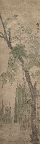 任熏（1835～1893） 高枝独立图 立轴 设色纸本