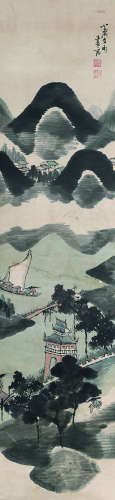 朱承（1833～1902） 嵩山行旅图 镜心 设色纸本