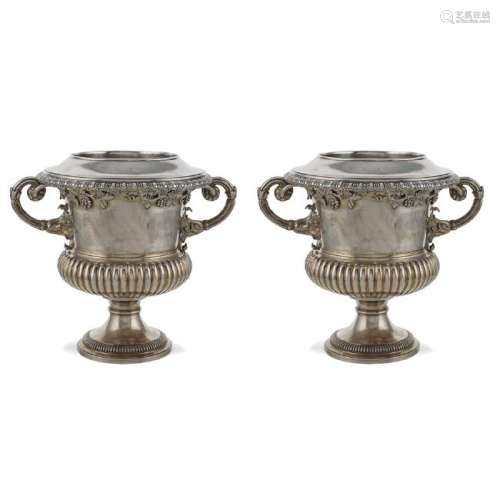 Pair of silver champagne holders Sheffield, periodo