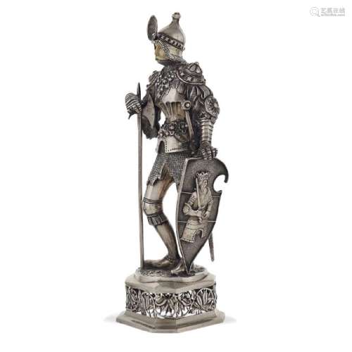 Silver warrior figure Germany, 19th - 20th century peso