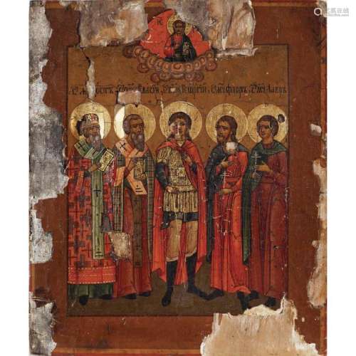 Icon depicting Saint Demetrius and other Saints Russia,