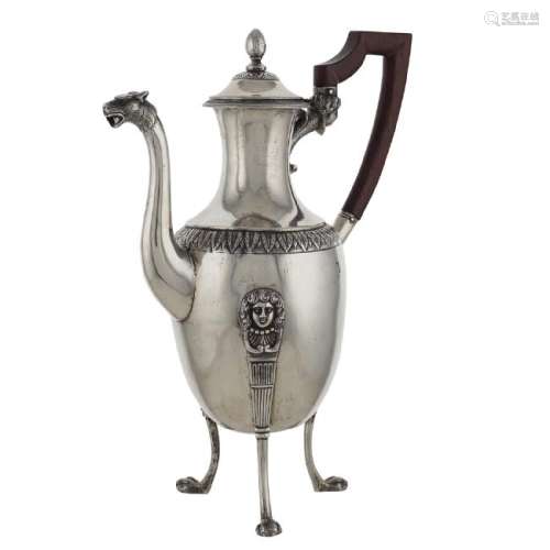 Silver coffee pot Naples, early 19th century peso 1207