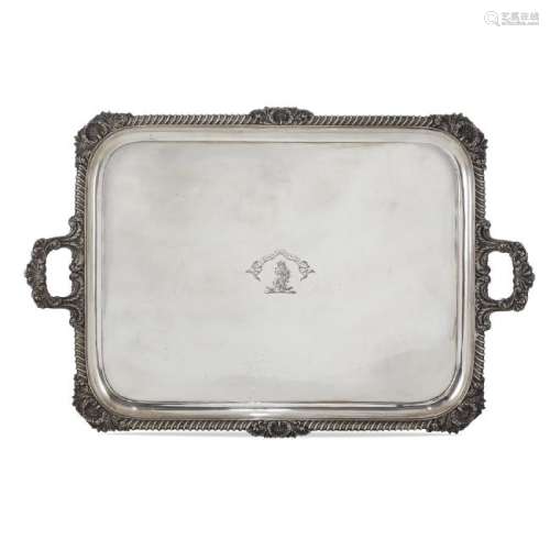 Large two handled silver tray London, 1899 peso 8878