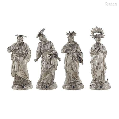 Four important silver sheet sculptures Rome, 1729 -