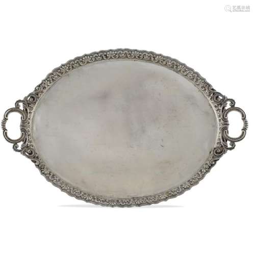 Silver ottoman tray Turkey, 19th century peso 1870 gr.