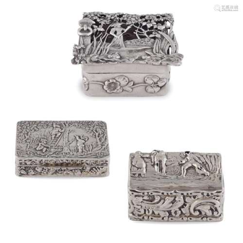 Three small silver boxes early 20th century