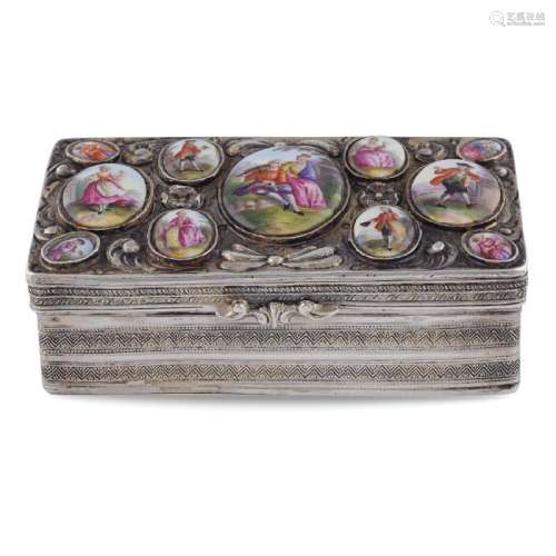 Silver and polychrome enamel snuff box Germany, 19th