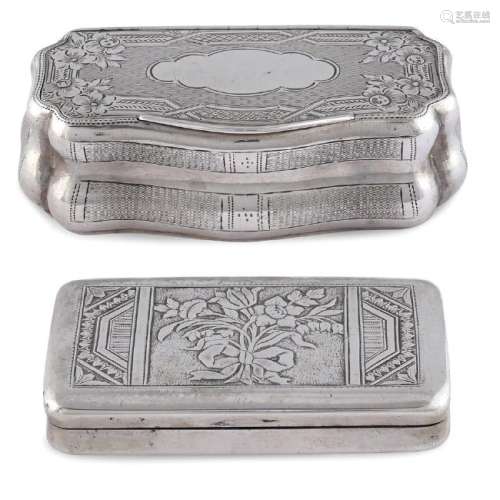 Two silver snuff boxes Austria, 19th - 20th century