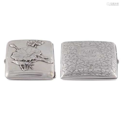 Two silver sigarette boxes early 20th century