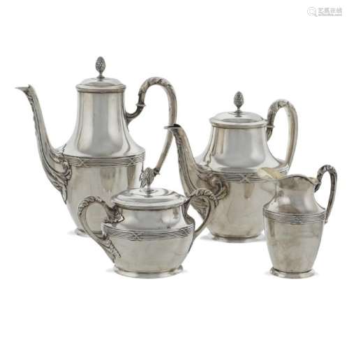 Silver tea and coffee service (4) Germany, late 19th -