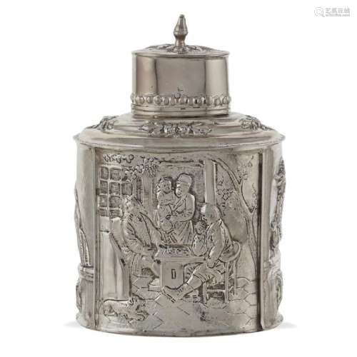Silver tea box Holland, 19th century peso 219 gr.