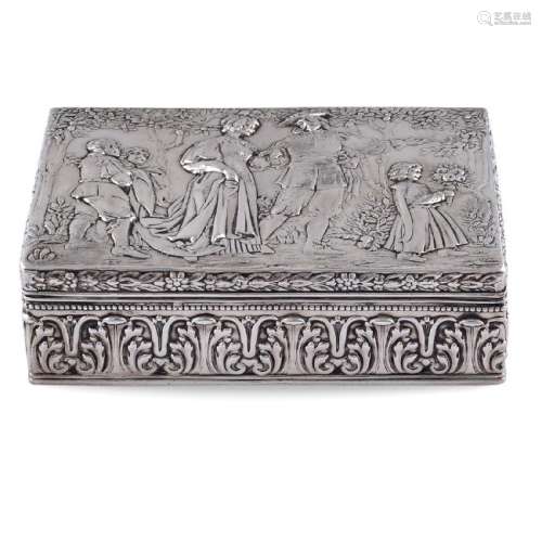 Rectangular shaped silver box Gemany, 19th century peso